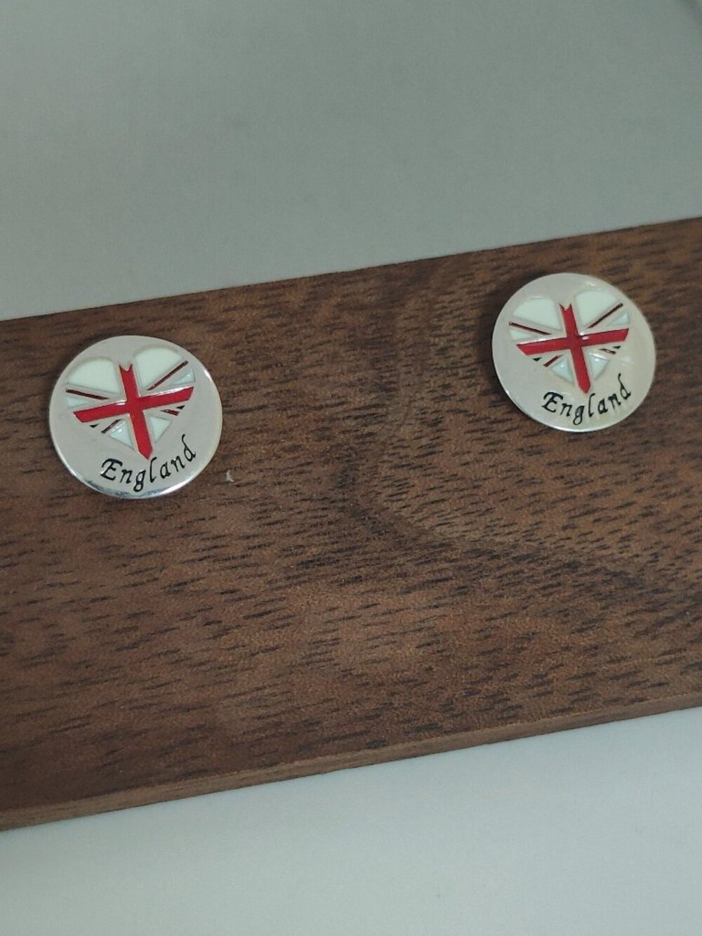 England Heart Flag Travel Vacation Stud Earring Exclusive Designed S925 Silver